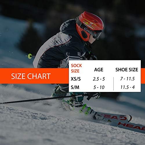 Чиста спортист деца алпака волна ски -чорапи - топол волна ски -чорап за момчиња, девојчиња - скијање, сноубординг