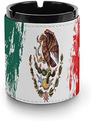 Мексико знамето Doodle кожа од пепел преносен тркалезен фиока за цигари за домашни канцеларии украсни декоративни