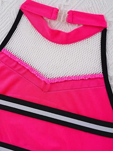Moily Big Girls Classic Cheerleading Team Uniform Uniform High Crop Top со плетени боксерски здолништа Rooter Stage Suitt