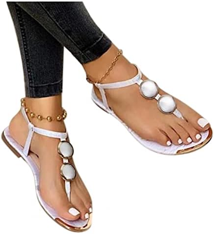 Сандали на Нолдарес за жени обични летни цврсти женски сандали рамни удобни токи ленти облечени сандали со отворено пети сандали