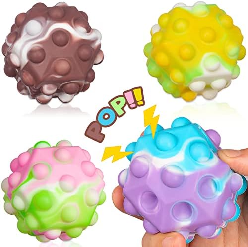 3 пакувања Connoo 3D Popit Ball Fidget играчки сензорни топка силиконски немирен играчки за анксиозност олеснување на прсти играчки мозочен развој