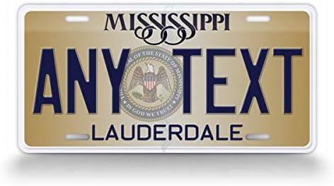 SignsandTagsonline Custom Нова државна регистарска табличка Mississippi MS Replica персонализиран текст Новина за автоматска ознака