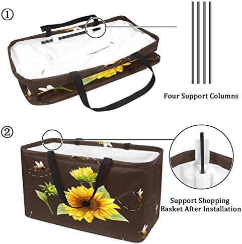 Lorvies повторно употребени кеси за намирници цветни сончогледни модели што можат да се перат големи канти за складирање корпи за торбичка
