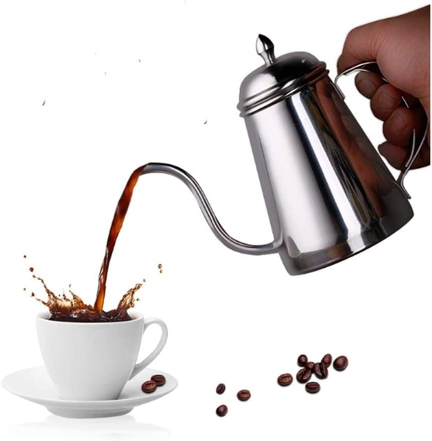 Фино уста чајник ， не'рѓосувачки челик капе кафе сад со долга уста шема чајната кујна алатка чајници