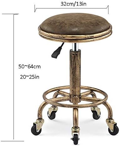 Уметнички столче на тркалото ， Straddle столче со сино PU синтетичко кожа седиште ， прилагодлива висина 50-64 см ， Поддржана тежина