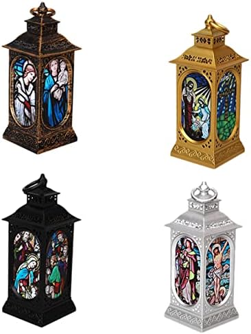 Labrimp 4PCS Globe Home Corpus Water Water Snow Restaurant Hist Crucifix Color Christmas Relightion Night Decoration Случајна