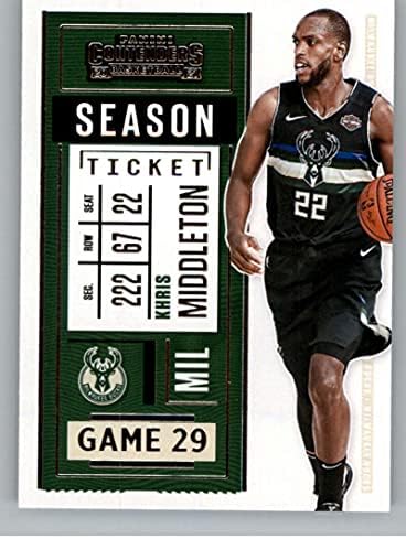 2020-21 Сезонски билет за кандидати за Панини 13 Крис Мидлтон Милвоки Бакс во НБА кошаркарска трговија картичка за трговија со кошарка