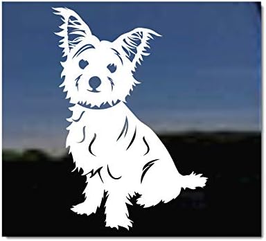 Морки | Малтешки Јорки мешана раса Никерикерс Винил кучиња прозорец Деклас - Подигнете ги ушите