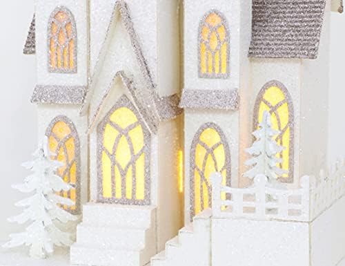 Божиќни концепти® 16 LED светло црква - луксузни Божиќни украси - сцени на Божиќни село