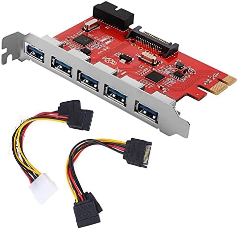 Конектори 5 порти USB 3.0 Hub PCI E Додај на контролор на картички SATA 3 PCIE SATA3 PCIE/PCI -E SATA картичка/експанзија/мултипликатор