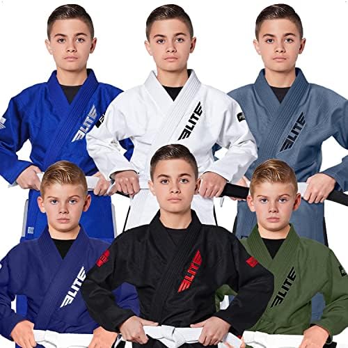 Elite Sports Kids BJJ GI, млади ibjjf Детски бразилски џиуџитсу gi kimono w/preshrunk ткаенина и бесплатен појас