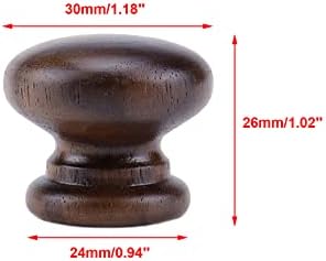 Копчињата на кабинетот на Рисбај, 4 парчиња 30ммкс26мм црн орев модерни минималистички копчиња за кабинети копчиња за форма на печурки