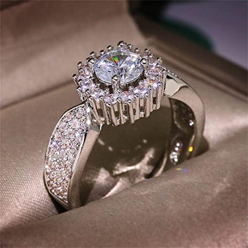 2023 година Нов подарок Womenенски накит камен бел прстен венчален ангажман прстени лак прстен