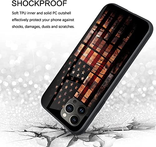 Компатибилен со iphone 13 pro Max случај Старо Дрво Знаме Дизајн За Момчиња Девојки [Shockproof Corners] [Анти-Нула] [Анти-Лизга] Воена Одделение