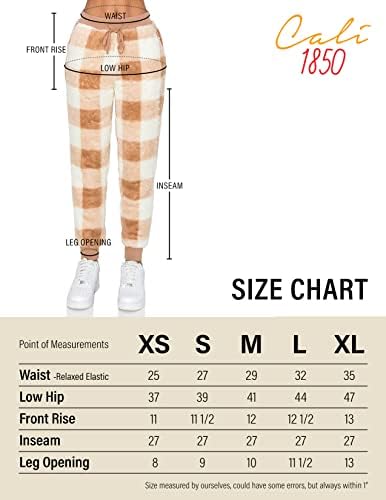 Cali1850 жени џогери со џогири на Шерпа - Обични влечни еластични ленти за еластична лента за меки удобни панталони со џебови