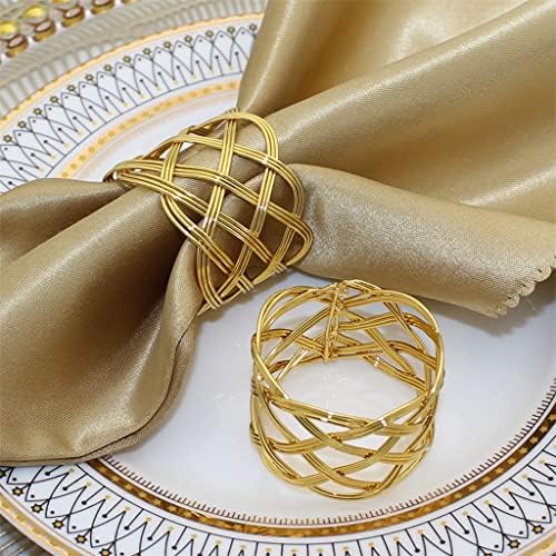 Xbwei злато салфетка прстени метал пресврт сервис држач за салфетка прстен за свадби вечера банкет вклучена маса декор