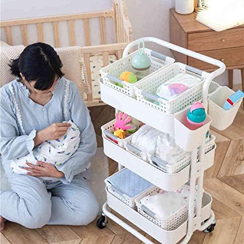 MTYLX Отстранлива кујна полица, решетката за складирање на полици за бања за новороденчиња, може да се движи подот со 3 слоја складирање