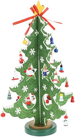 3 парчиња деликатна прекрасна табела за табели Центар за приказ на санта санта Божиќ за зелен зимски модел вештачки украс Фестивал на дрво