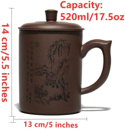 Чаша од чај од пурпурна глина, кригла ， кригла со кафе, кинески кунг фу -teacupup （14 мл） фино рачно изработена чаша чај ремек -дело во ingингдезен