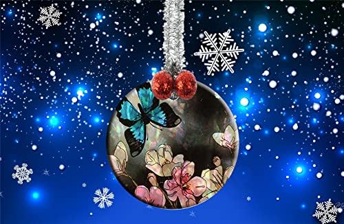 LCTCKP CERECH ORNAMENTS 2021 Божиќни украси околу порцеланот што виси на украсување на елката сина пеперутка