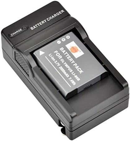 Замена на DSTE за батерија 2x Li-90b + DC16 Адаптер за полнач за патувања и автомобили Компатибилен олимп SH-50 IHS SH-60 SP-100 TEG Камера