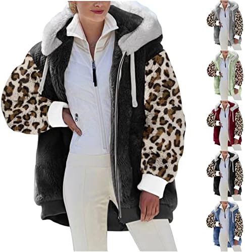 Фланелна јакна Womenенски, женски обичен кратко зимски палто со меки ладилки од крзно лесни топли јакни