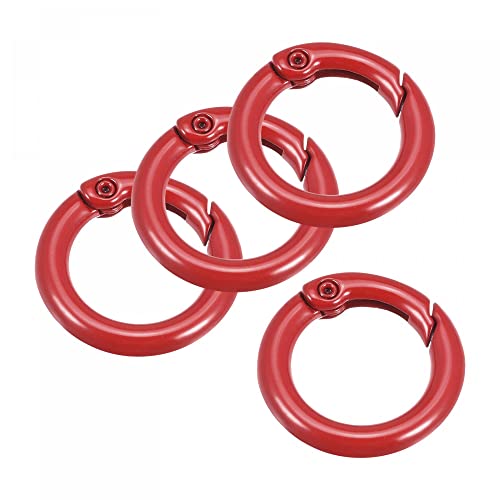 Uxcell Round Spring O Rings, 25 mm/ 0,98 Trigger Baff Snap за торби, чанти, кинери, црни, 4 парчиња