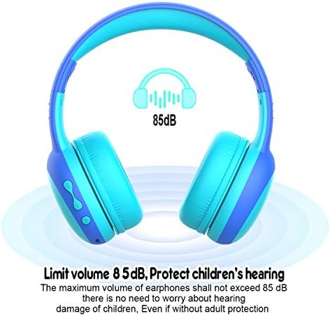 Слушалки за деца на Gorsun Bluetooth со микрофон, детски безжични слушалки со ограничена заштита од слух од 85dB, стерео слушалки за над-уво