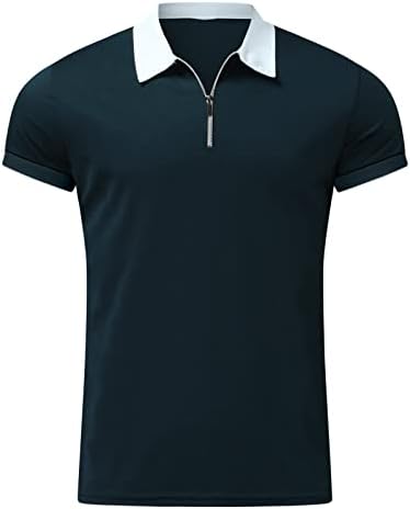 XXBR летни машки голф -маици со кратки ракави Хенли 1/4 поштенски врат маички тениски мускули тенок фит обични врвови