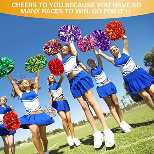 Yllshengyu 2pack 14 '' Cheerleader Pom Poms Cheerleading со рачка за палка за тимски духовен спортски танц, навивачки пом пом,