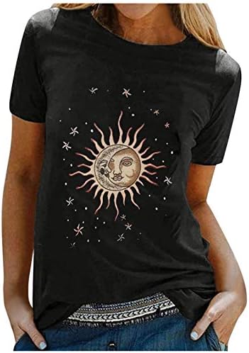 Womenените со кратки ракави маица графички празници на врвови смешно писмо печатење лабава летна кошула деловна обична облека