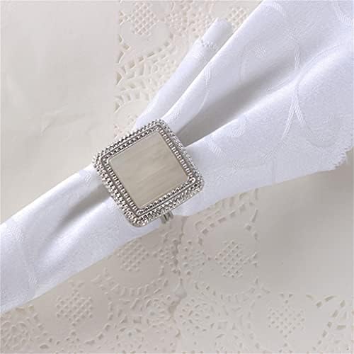 TJLSS 10 парчиња хотелски свадба банкет со салфетка прстенка за салфетка тока сребрена украс прстен за салфетка