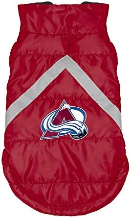 Littlearth Unisex-Advult NHL Colorado Avalanche Pet Puffer Vest, Team Color, X-Small