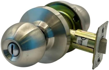 Серија за приватност на Nuset со тркалезна роза: копче без цилиндрична приватност на вратата - сатен не'рѓосувачки челик финиш UL сертифициран