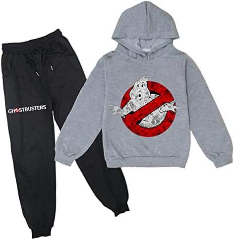 Bootfu деца Ghostbusters Pullover Hooded Sweatshirt and Sweatpants Setts-Casual 2 парчиња облека за тимови за момчиња девојчиња