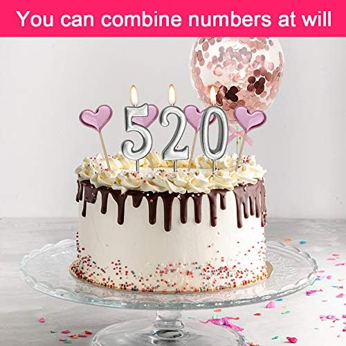 Klyngtsk 10 компјутери роденденски торта нумерички свеќи торта сјај за торта топ декорација број 0-9 свеќи за торта за свадба роденденска