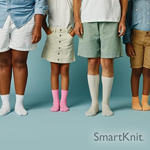 SmartKnit Беспрекорни чорапи на екипажот за дијабетес, артритис или чувствителни стапала, 1 пар