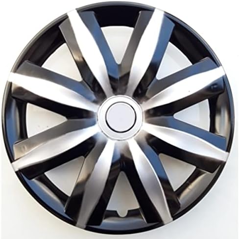 Копри сет од покривка од 4 тркала 14 инчи сребро-црна Hubcap Snap-on одговара на Volkswagen VW