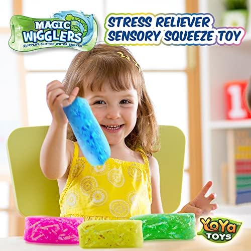 Yoya Toys Magic Wigglers Water Snake Fidget играчка - Вода Вигглер играчка, вода змии трик стрес играчка, лизгава незгодна цевка Вигглер -