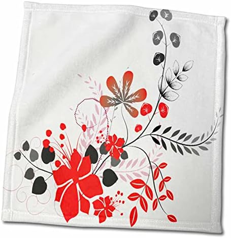 3дорозни црвени и сиви цвеќиња од јаглен со лиснато цветање - крпи