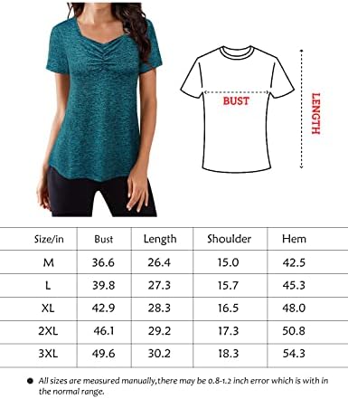 Jetskeslea плус големина на тренингот врвови за жени со кратки ракави јога трчање влага со активен кошули со активна облека