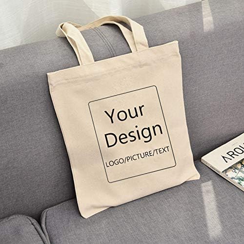 Keevici Персонализирана торба за платно за платно додадете лого на слика или текст што може да се користи за купување торбички