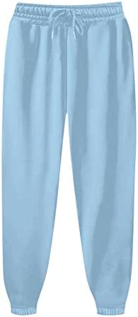 Пони панталони за жени опуштени вклопени канти, дно еластични патеки за половината, панталони, лажени панталони со џогери, активна облека