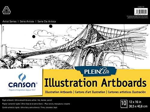 Серија на уметници Кансон Плеин Ер илустрација хартија, преклопете над уметничка табла, 12х16 инчи, 10 листови - уметнички труд за