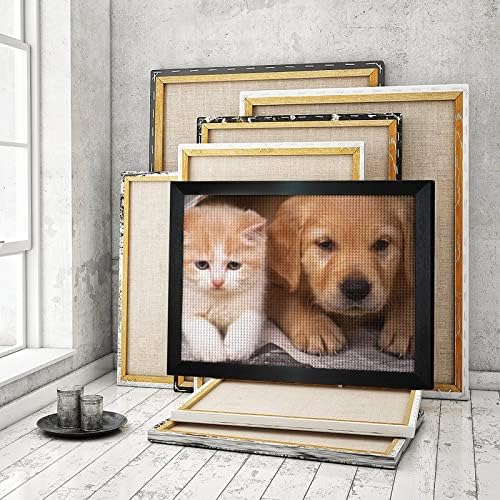 Мачиња кучиња и мачки кутриња тркалезни мониста комплет за сликање со дијаманти за сликање со целосна платно уметност со рамка за домашен