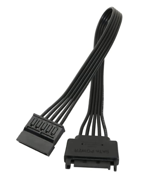 Cable Bllndx SATA Power Extension Cable 2PCS 11,8inch Black 15pin SATA машки до женски адаптер за кабел за Extender за HDD, SSD, оптички