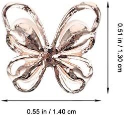 Solustre Pearl накит 10 парчиња 3D пеперутки за нокти шарм нокти Rhinestone diamond DIY дизајн маникир пеперутки декор за нокти за маникир