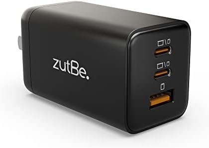 Zutbe 65W USB GAN Брз полнач со PD и PPS Компактен полнач за преклопување на wallидот за iPhone 14, 13/12/11 Pro/Pro Max, MacBook Air, iPad