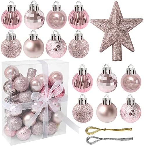 30 Божиќни топчиња украси за расипување на Божиќни украси Поставете разновидни украси за новогодишни елки кои висат топка за Божиќна декорација