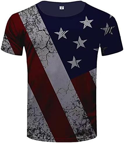 Маичка со знамиња за мажи на САД лето 3Д дигитални печатење кошули за независност на краткиот ракав маица
